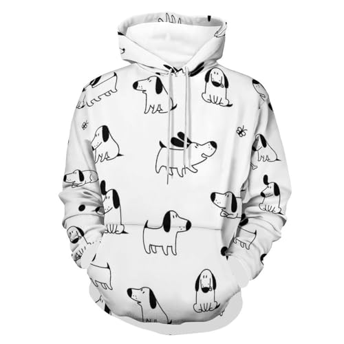 Sweats à capuche manche longue homme femme UMENG pull taille S sweat à motif dessin animé chien