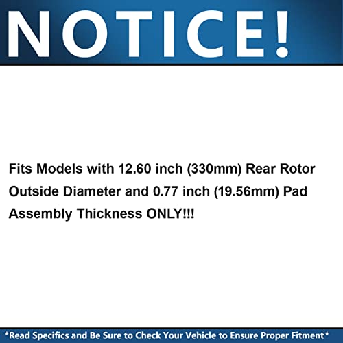 Image of Detroit Axle - Rear Brake Kit for Chevrolet Avalanche Suburban Express 1500 | Tahoe GMC Yukon XL 1500 Cadillac Escalade Drilled Slotted Disc Brake Rotors Replacement Ceramic Brake Pads: 12.99 inch inch Rotor