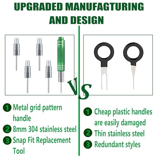 Image of DINYO Upgraded Pin Extractor Tools with 5pcs Replacement Tips-Terminal Pin Removal Tool Kit Automotive /Computer Repair Pin Release Tools for AMP Delphi Molex Bosch Connector Etc.