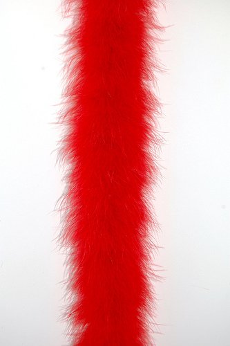 Red Marabou Feather Boa - 6ft Long, 22 Grams