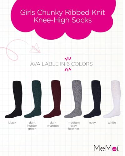 MeMoi Girls Cozy Cable Ribbed Knit Knee-High Socks2