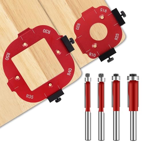 ETCYAOXIN Router Templates and Jigs for Woodworking,Guides and Edge Guide for Precision Routing,Router Tool,Corner Radius Templates for Routers R10/R15/R20/R25/R30/R35/R40/R50 (Radius Jig Set 6)
