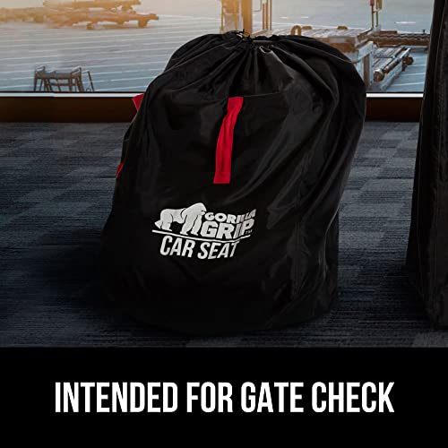 Gorilla Grip Car Seat Travel Bag, Water Dirt And Tear Resistant, Easy Carry Padded Backpack Covers For Airplane, Gate Check Bags Infant Booster Convertible Carseat Air Plane Cover, Red #TOP5