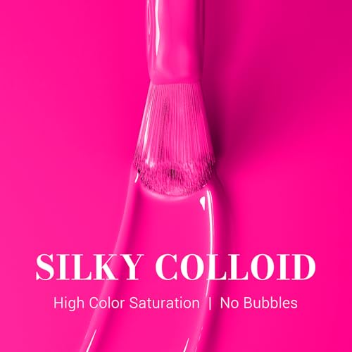Image of MelodySusie Neon Pink Gel Nail Polish,0.5fl oz Bright Pink Nails Soak Off UV LED Hot Pink Gel Polish Gift for Women Nail Art Manicure Salon DIY Nail Design Decoration at Home-027