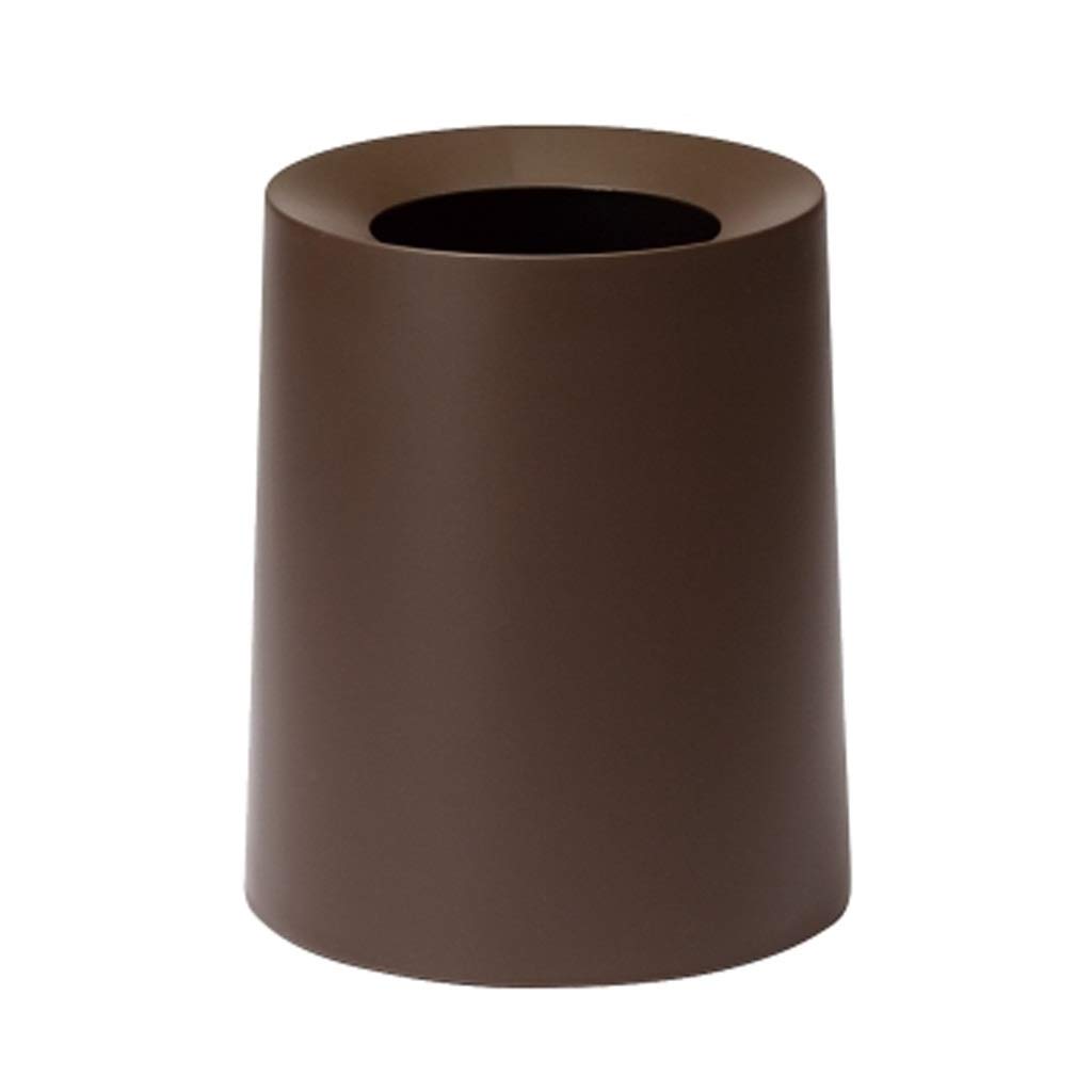 HASMI Papeleras automáticas Basura redonda for el hogar o espacio de oficina pequeño 8L / 12L bote de basura de plástico Cubos de basura tapa (Color : Bruin, Size : M-12L)