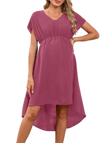 Hobrounn - Vestito da donna incinta con scollo a V,