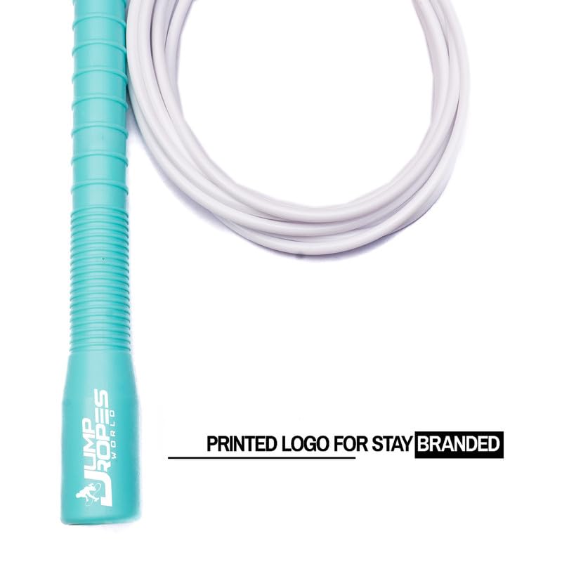 Image of World, Long Handle 4MM | Freestyle Adjustable PVC Skipping Rope for Men | Tangle-Free, Fast-Spinning Jump Rope for Beginners and Trick Training (Mint)