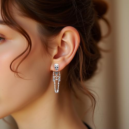 Halloween Earrings Skeleton Skull Dangle BOO Ghost Witch Tassel Terror Knife Earrings3