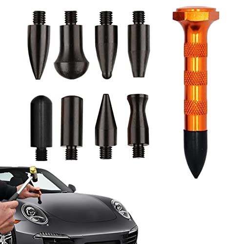 Car Body Dent Removal Repair Tool Kit, 9-Piece Dent Repair Tool Kits, Dent Removal Tap Down Tools, Auto Dent Puller with Hail Dent Removal Kit for Most Car Dents