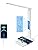 poukaran LED Desk Lamp with Wireless Charger, USB Charging Port, Office Table Lamp with Clock, Alarm, Date, Temperature for H