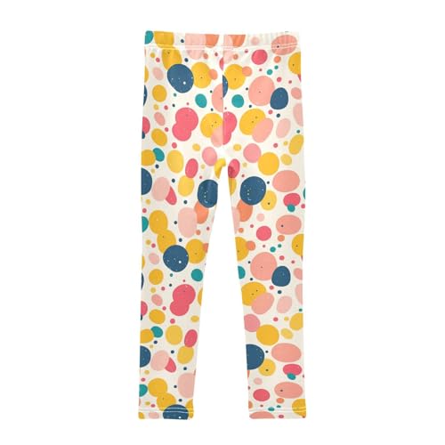 KLL Cute Colorful Irregular Polka Dot Girls Basic Leggings Fashion Full Length Yoga Pants Gym2