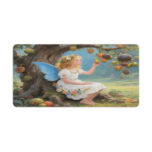 Ancient Tree Flower Fairy Mouse Pad grande de goma antideslizante miniatura 1