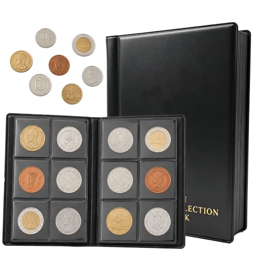 60 Poches Album de Collection de Pièces de Monnaie 4,5x4,5cm/1,8x1,8 Pouces