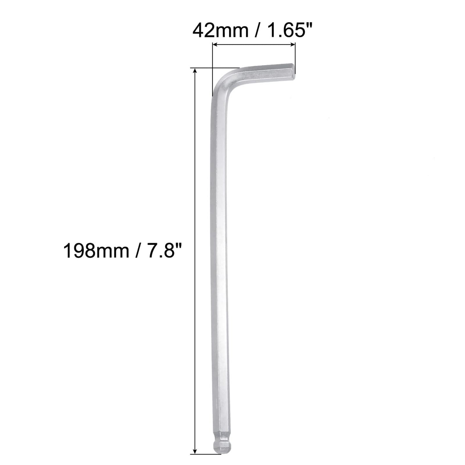 TA-VIGOR 1Pcs 5/16" Ball End Hex Key Wrench, Long Arm L-Shaped CR-V Steel Allen Wrench Tool for Bike Furniture, and Mechanical Repair - Image 2