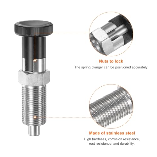 Harfington HTA240129HH000936 Push Fit Ball Nose Spring Plunger M20X1.5 Thread Length 1.3 Inch Pin Dia.10Mm Stainless Steel Self-Locking Plunger Retractable Index Plunger thumb #3