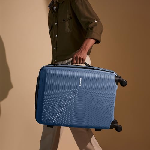Image of Stony Brook by Nasher Miles Crescent Hard-Sided Polypropylene Cabin Luggage Navy Blue 20 Inch |55Cm Trolley Bag - Spinner Wheels