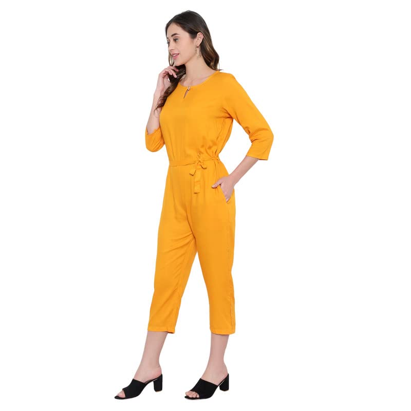 Image of Women's Knee Length Full sleeves jumpsuit (multicolor)
