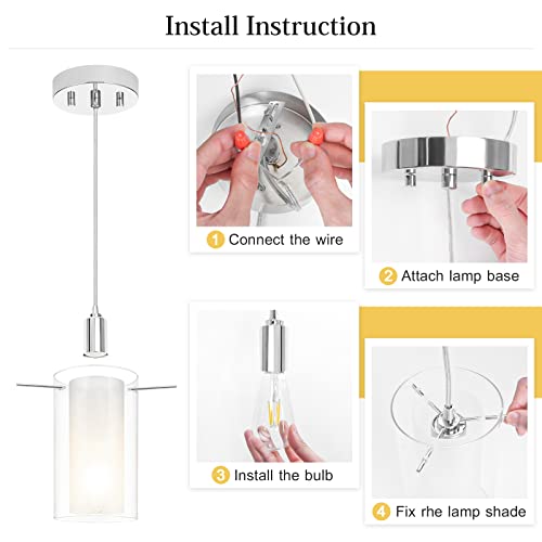 Flsfu 3-Pack Industrial Pendant Lights,Hanging Ceiling Lights With Double Lampshade,Adjustable Height Farmhouse Pendant Lighting Fixtures For Kitchen Island,Bathroom,Bedroom,Hallway #TOP4