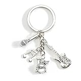 Photo Gallery portachiavi per gli amanti della musica, portachiavi metallico personalizzato con chitarra, microfono, note e tamburi, regali motivazionali per donne, buona amica e per l inizio della scuola, argento, Photo Gallery portachiavi per gli amanti della musica, portachiavi metallico personalizzato con chitarra, microfono, note e tamburi, regali motivazionali per donne, buona amica e per l inizio della scuola, argento,