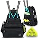 YOREPEK Borsa da Tennis, con Cinghia Fissa per Racchetta da Tennis, Grande Capacità, per Uomini e Donne, Per Scarpe da Tennis, per Racchette da Tennis, Paddle e Altri Accessori Da Tennis, Nero