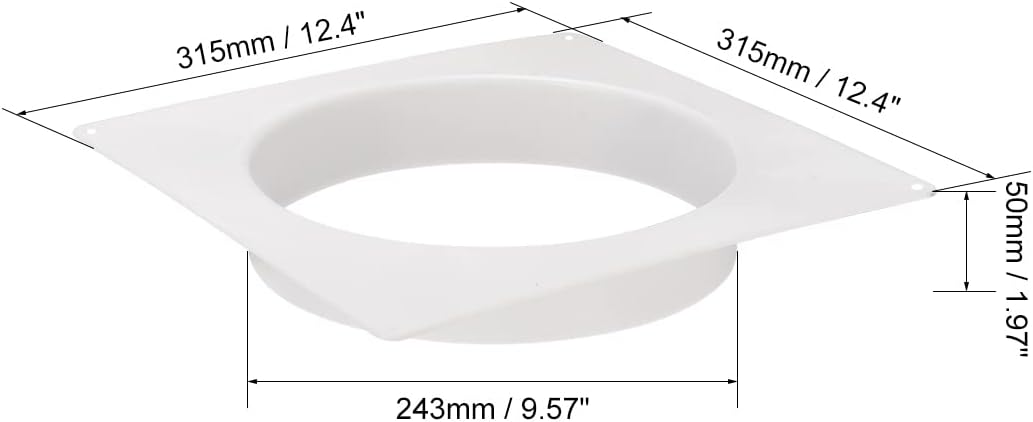 uxcell 10Inch Duct Connector Flange ABS Plastic Air Outlet Inlet Hose Pipe Adaptor for Ventilation Equipment