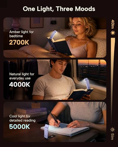 86lux Leselampe Buch Klemme，Wiederaufladbare Buchlampe zum Lesen im Bett – Ansicht 4