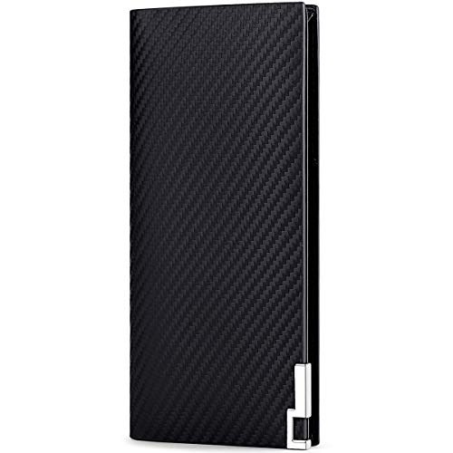 Men's Vintage Genuine Leather Long Bifold Wallet RFID Blocking Card Holder