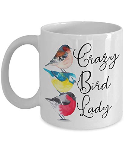 Sobilar,Coffee Mug - Crazy Bird Lady - Funny Mug - Gift For Bird Lovers - Gardening Mug - Gift For Bird Owners - Bird Mug - Best Friend Gift 11oz,White,RJGI9AEHLC-11oz
