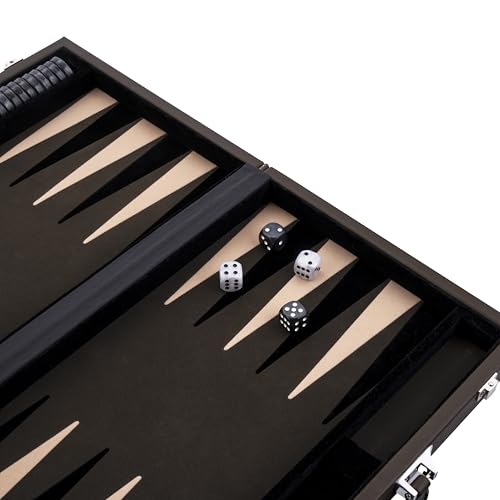 Backgammon cuir grand format mallette rigide pour eviter de perdre vos pions et des - 6
