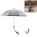 CHEJHUA Parapluie universel pour poussette - En vinyle - Anti-UV - Double usage - Couleur : gris