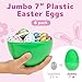 PREXTEX Fillable Plastic Jumbo Giant 12 Pieces Easter Egg - 12 Piece Empty Extra Large Easter Eggs Plastic Fillable - Assorted Colors Giant Easter Eggs for Yard - Giant Easter Eggs Fillable - 7