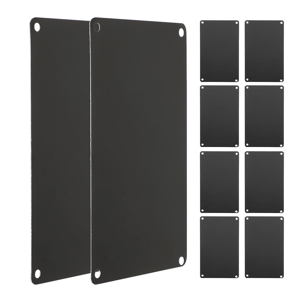 Operitacx 10pcs Personalised Engraved Blank Plaques, 5.9 x 4 inch Aluminium Door Signs, Metal Diy Name Plates for Office Business Memorial Pet Dog Engraving Bench Wall Mount（Black）