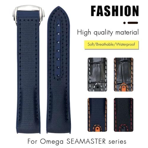 Bracelet montre Omega Seamaster 300 Planet Ocean caoutchouc nylon 20mm
