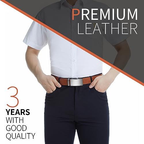 Image of Zitahli Leather Ratchet Belt for Men - 2 Pack Mens belt,Customizable Fit