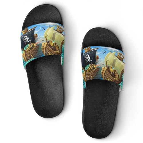 Claquettes Femme Bateau Pirate Sandales Chausson Maison Slide Bain Antidérapant