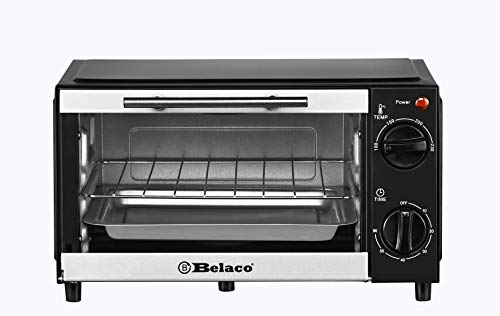 Belaco-BTO-109N-Mini-9L-Toaster-Oven-Tabletop-Cooking-Baking-Portable-Oven-750w-60-min-Timer-100-230-Stainless-Steel-Heating-Tube-incl-Baking-Tray-Wire-Rack