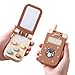 Wooden Baby Cell Phone Toy, Flip Pretend Play Phone for Toddlers - with Mirror & Functional Buttons, Enhance Fine Motor Skills, Natural Wood Toy , Ideal Gift for Kids 1 - 3