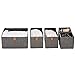Produktbild LOVE IT STORE IT Premium Aufbewahrungskorb 5-teilig - Schrank Organizer aus Leinen Stoff - Verstärkt mit Karton - Grau - 5 Boxen in 3 Größen