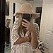 Sydbecs Women's Sun Hats Wide Brim Summer Beach Hat for Women Foldable Travel Straw Hat UPF50+ (Pink)