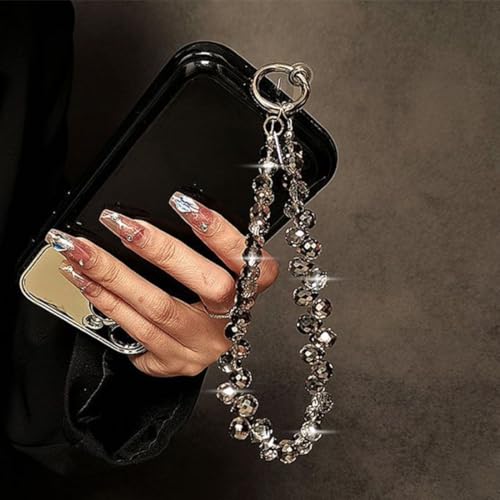 ZUWIJEQ Handykette Kurz Handgelenk Handy Anhänger Handyschmuck Handschlaufe Handyanhänger Kristall-Handgelenkband für Telefon, Handy-Anhänger-Kette, Schlüsselanhänger,Handy-Lanyard,Freisprech-Armband