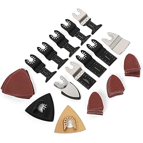 Universal Oscillating Multitool Blades Accessories Kits, 102PCS Quick Release Wood Metal Mix Saw Blades Set Mix Multi Tool Blades Accessories for Dewalt Milwaukee Fein Makita Bosch Rigid Rayobi Cover