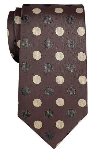 Retreez Two-Color Polka Dots Woven Microfiber Men's Tie