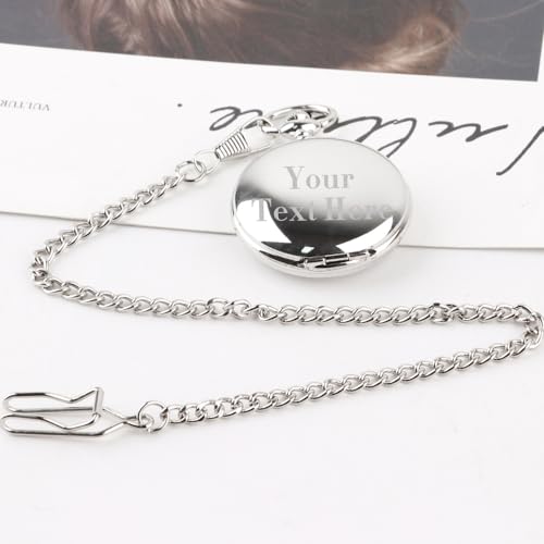 Image of Mens Pocket Watch Skeleton Mechanical Hand Winding Half Hunter Silver Black Golden Case Roman Numerals with Gift Box