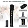 Bietrun Wireless Microphone, Dynamic Microphone with Rechargeable Receiver, Auto Connect,All Metal Design,160ft Range,Cordless Mic for Karaoke Machine,Amplifier Speaker,Mixer,iPhone,Camera, Interview