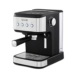 GEEPAS Espresso & Cappuccino Coffee Machine with Milk Frother, 20 Bar Pressure | 1.5L Water Tank Capacity, Stainless Steel Housing | 1100W, Silver, Ideal for Barista Quality Beverages