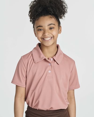 Image of 3 Pack Girls' Mesh Polo Shirts Short Sleeve Collared School Uniform Tops
