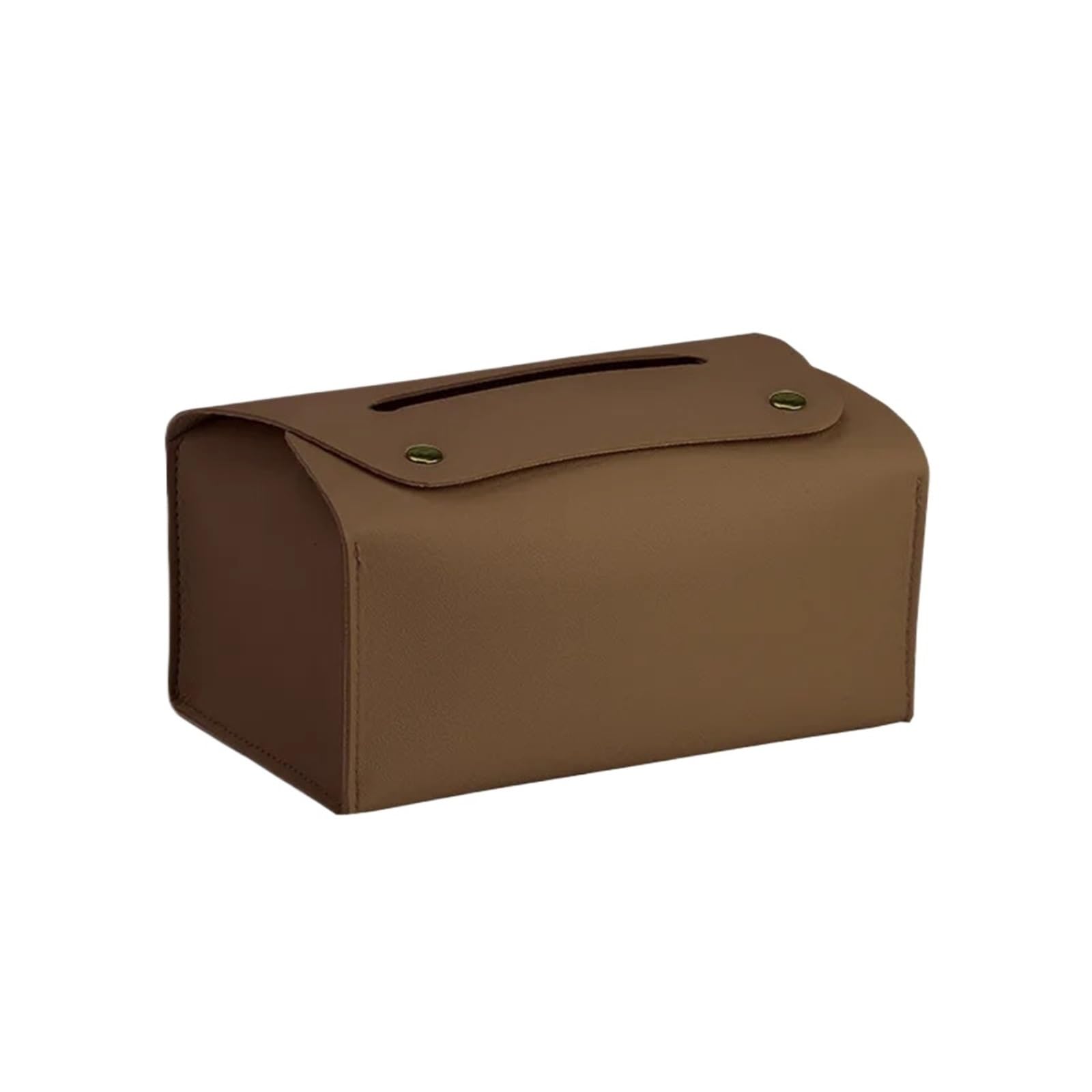 Dvmsief Brown Tissue Box Cover Tissue Box Household Pu Leather Desktop Decoration, Suitable For Dining Room Living Storage(Brown)
