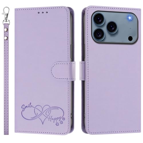 Étui iPhone 14 Pro violet clair housse portefeuille protection intégrale