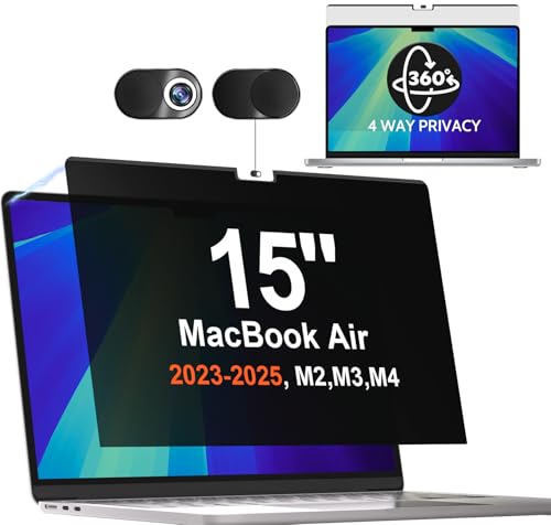 Filtro de privacidad de 360° para MacBook Air 15 evita miradas ajenas con pantalla magnética 1