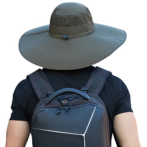 Image of Wide Brim Sun Hat for Men Women UV Protection Ventilated Summer Hats for Fishing Hiking Garden Beach